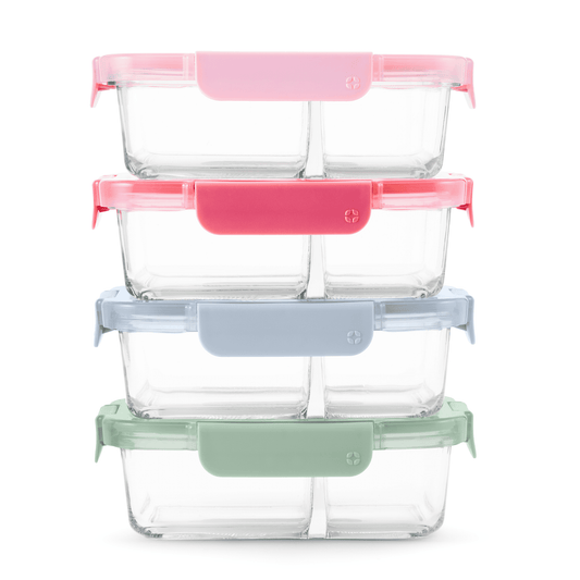 Whimsical Doughnut 8pc 3.4 Cup Divided Glass Meal Prep Set - Deliciously Soft Cupcake Sensory Glob - Default Title