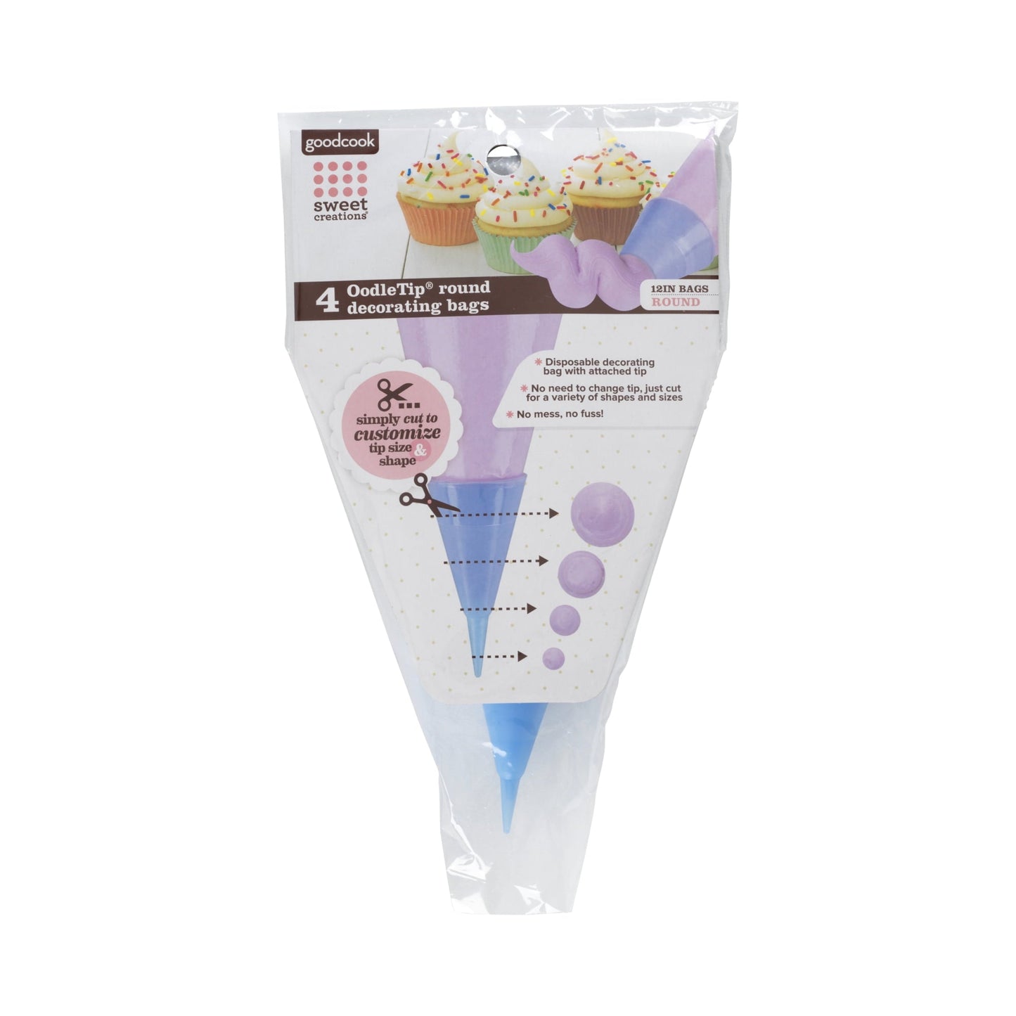 Innovative Bags with Cut-to-Size Oodle Round Tips, 4-Count - Innovative Kitchen Helper for Modern Cooking - Default Title