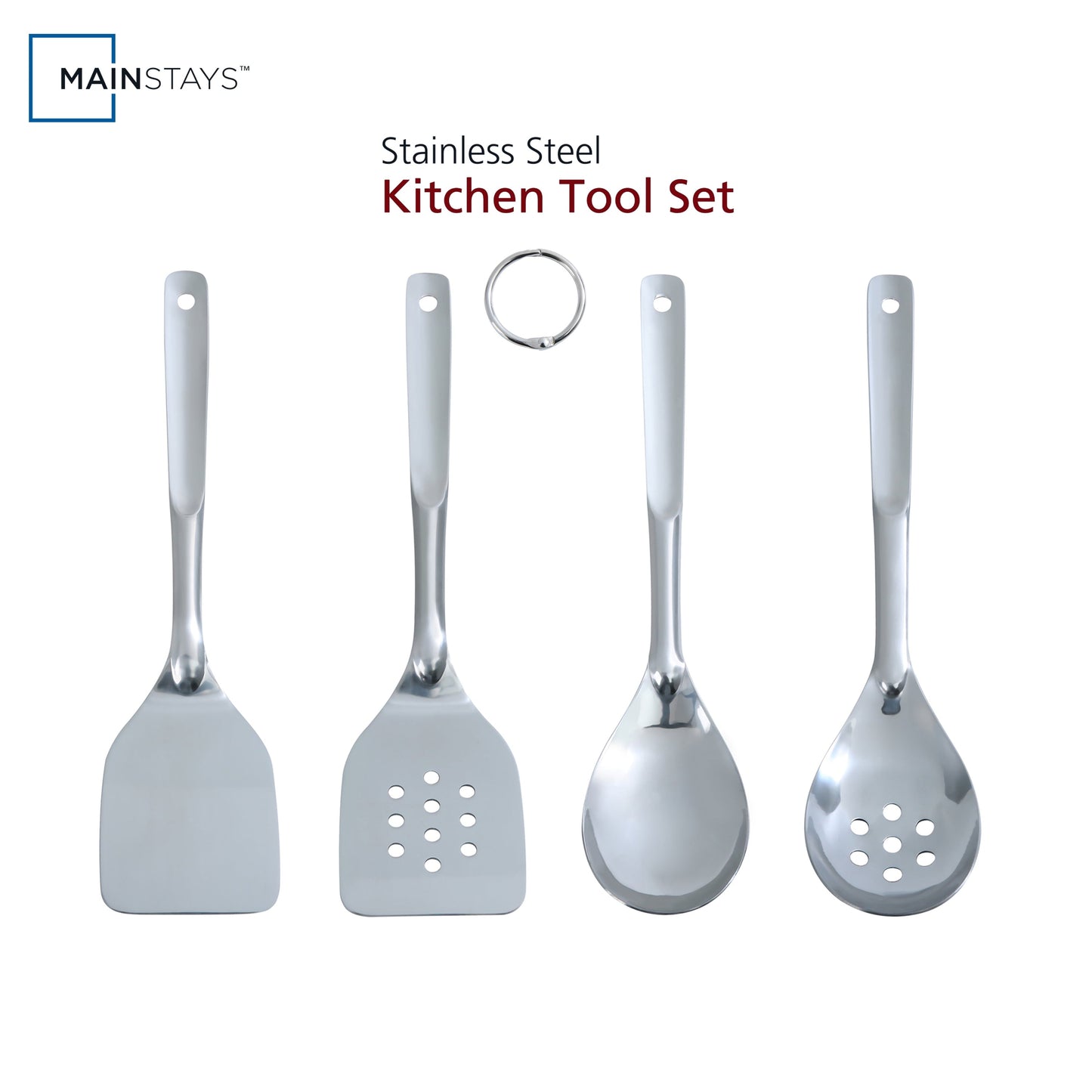 Professional Grade Stainless Steel 4-Piece Utensil Set: Includes Spatula, Slotted Spatula, Spoon, and Slotted Spoon - Heavy Duty Stainless Steel Kitchen Shears - Default Title