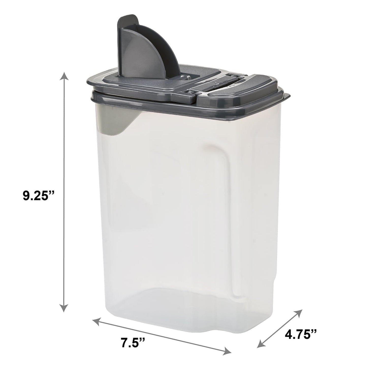 Sweet Treat Shaped 3.5 QT Plastic Food Dispenser, Clear with Gray Lid (1 Each) 7.5" L x 3.75" W x 9.25" H, Designed to Help wi... - Squishy Dohnut Sweet Treat Shaped Stress Toy - Default Title