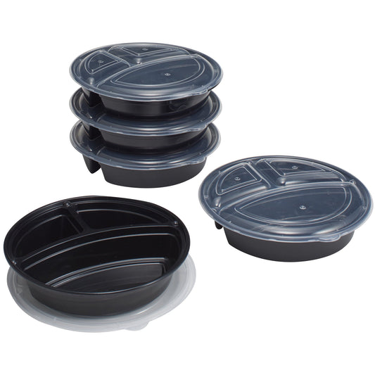 Deliciously Squishy 5-Pack Round Meal Prep Containers with 3 Compartments and Lids, 1L, BPA-Free, Microwave & Dishwasher Safe, Made for F... - Squishy Dohnut Sweet Treat Shaped Stress Toy - Default Title