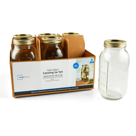 Deliciously Squishy 64 oz Mason Jars, Wide Mouth Half Gallon Canning Jars with Lids and Rings, 6-Pack Extra Large Glass Jars for Home Can... - Deliciously Soft Cupcake Sensory Glob - Default Title