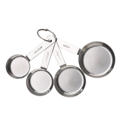 Premium Kitchen Kitchen Stainless Steel 4-Piece Nesting Measuring Cups - Premium Stainless Steel Garlic Presser & Peeler - Default Title