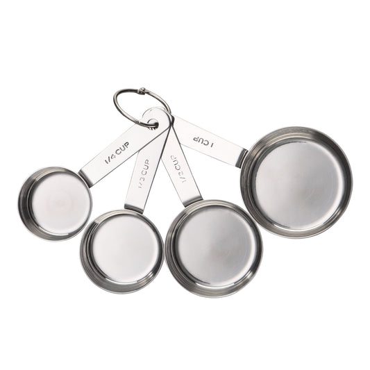 Premium Kitchen Kitchen Stainless Steel 4-Piece Nesting Measuring Cups - Premium Stainless Steel Garlic Presser & Peeler - Default Title