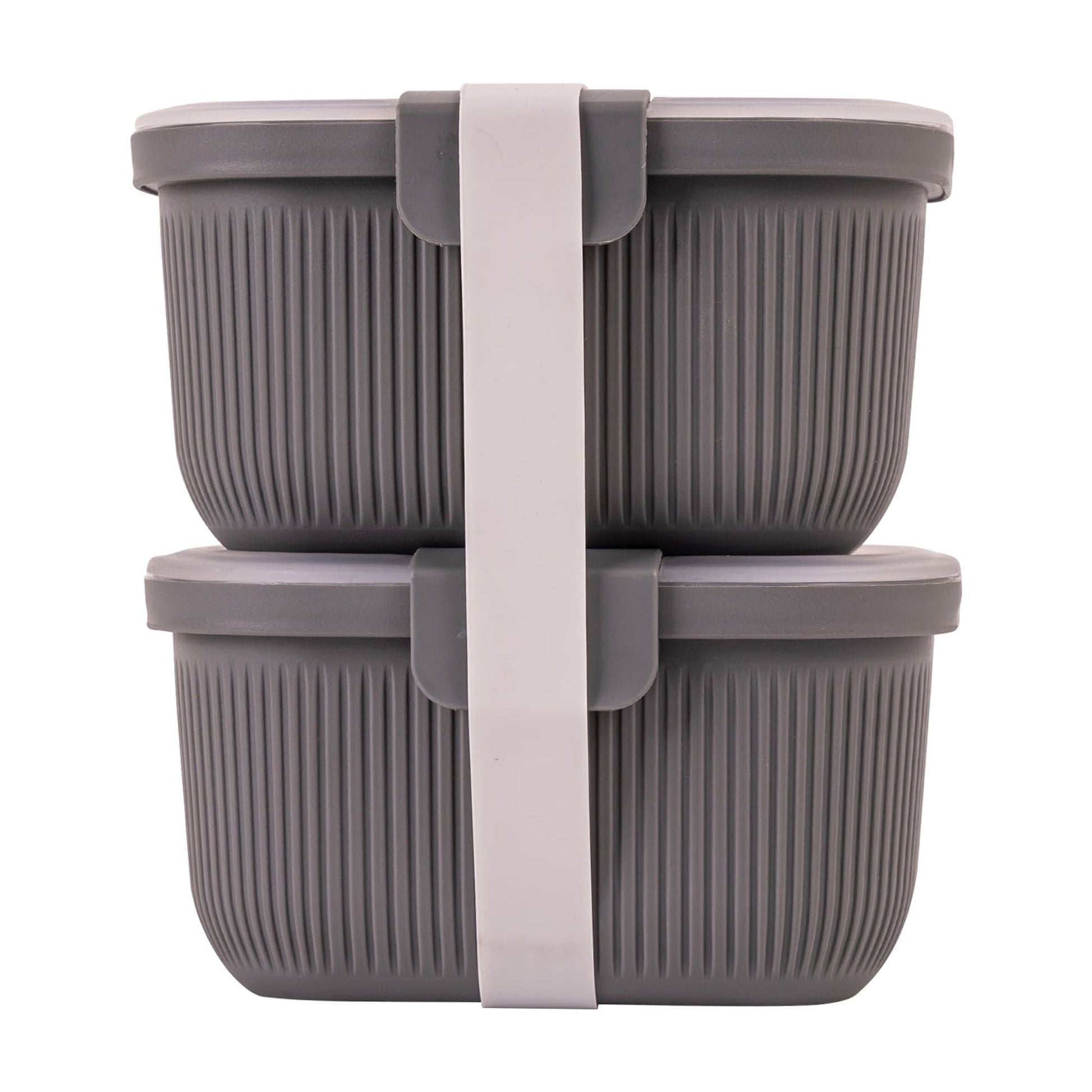 Sweet Treat Shaped Plastic Food Storage Bento Snack Container, Rectangle, Grey, 19oz Capacity, Made for Portable Food Storage - Playful Star & Heart Shaped Geometric NeeDoh - Default Title