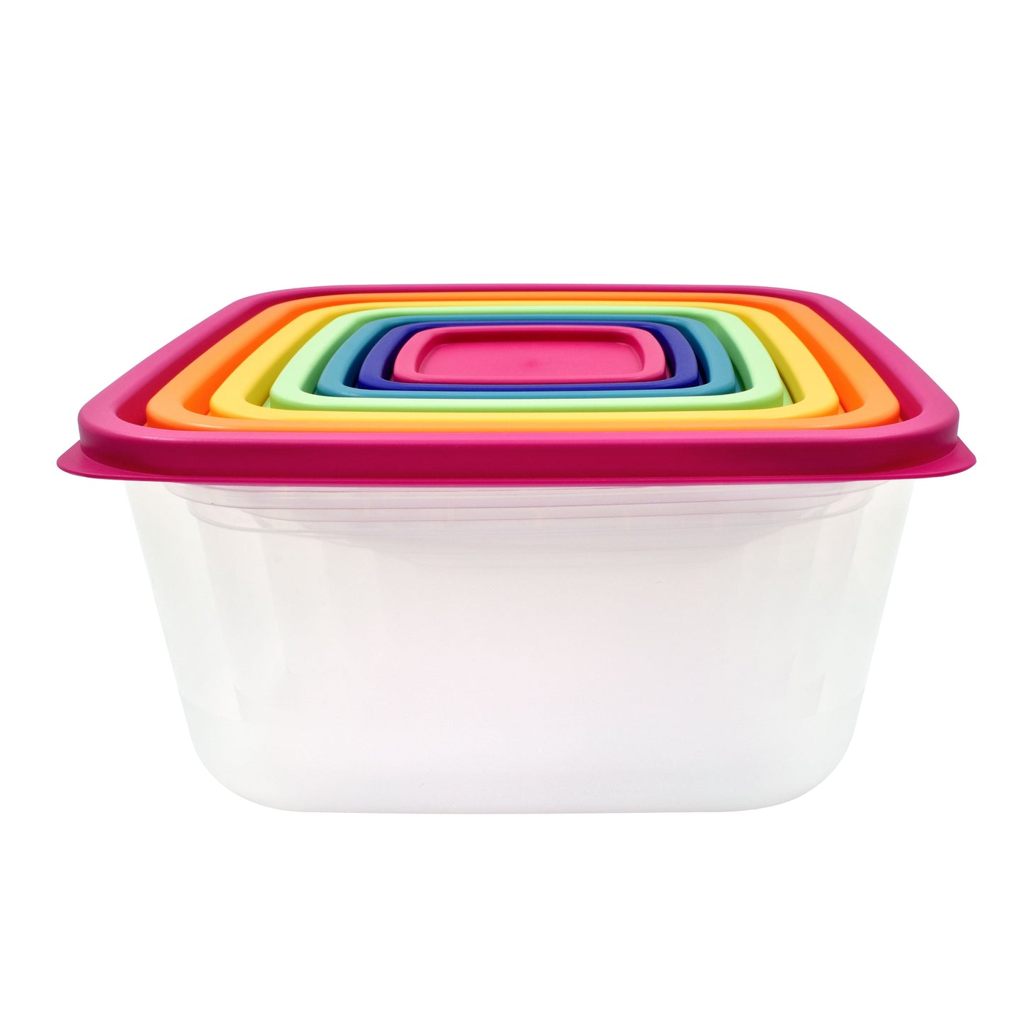 Whimsical Doughnut Plastic Rainbow Food Storage Set, Multi Color, 14 Count, Best Used for Leftover Storage and Reheating - Fun Food Fidget Cookie Squishable Toy - Default Title