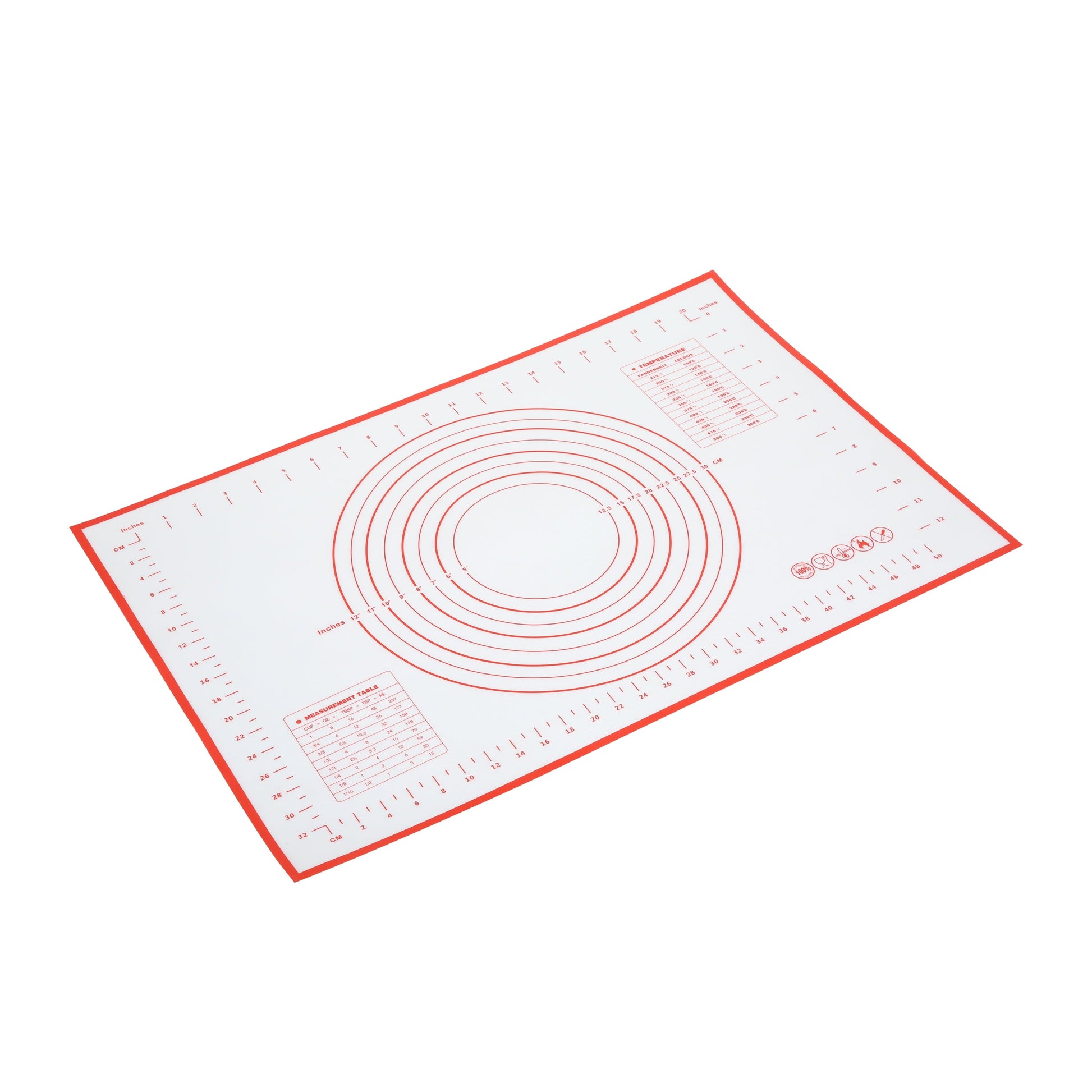 Ergonomic Manual Reusable Silicone 24"x 18" Pastry Mat with Measurements - Multi-Functional Manual Food Chopper & Slicer - Default Title
