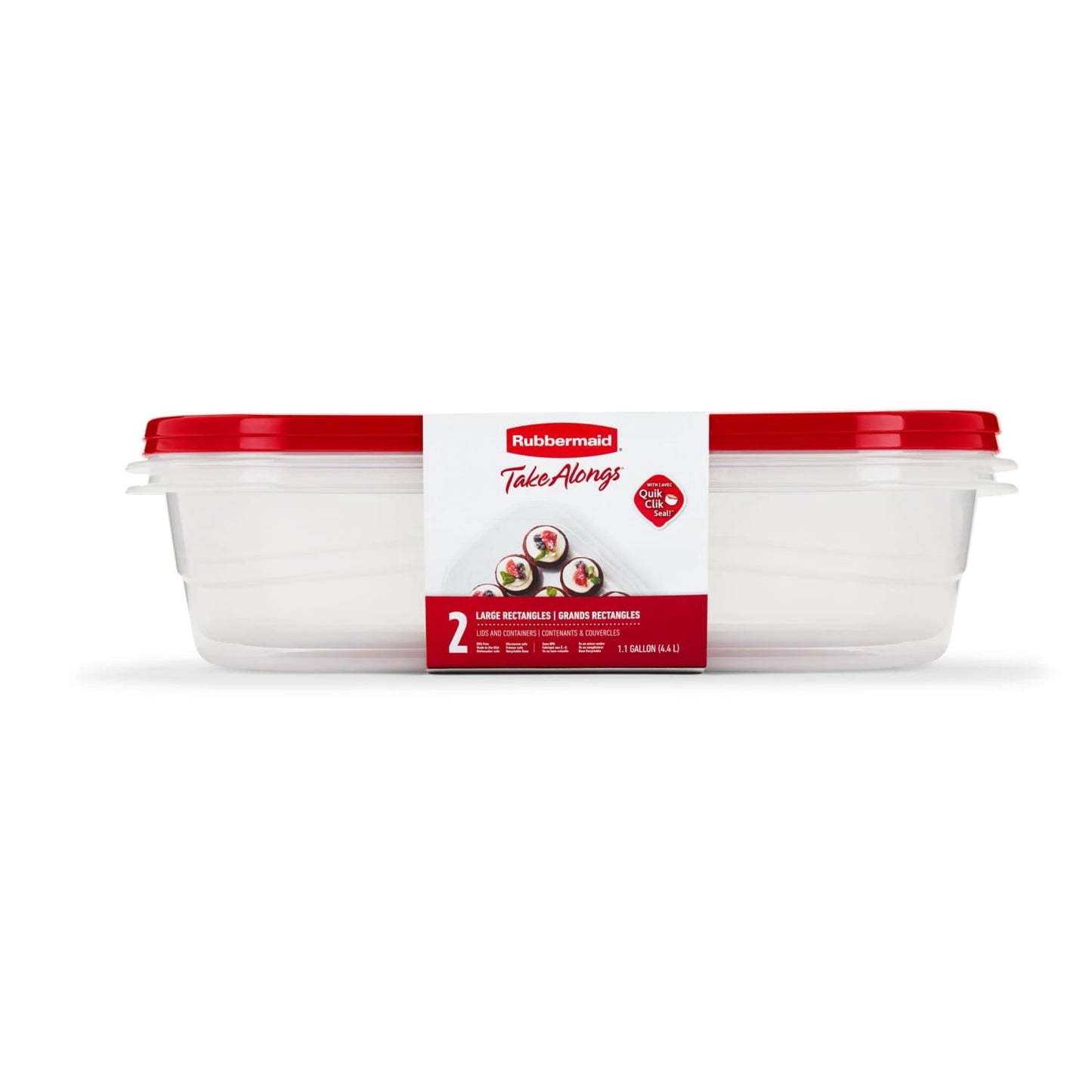 Sweet Treat Shaped 1 Gallon, 2 Packs, Red, Large Rectangular Plastic Food Storage Containers - Squishy Dohnut Sweet Treat Shaped Stress Toy - Default Title