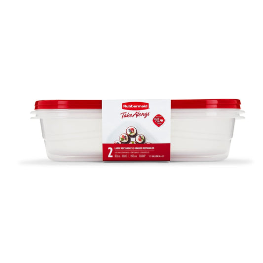 Sweet Treat Shaped 1 Gallon, 2 Packs, Red, Large Rectangular Plastic Food Storage Containers - Squishy Dohnut Sweet Treat Shaped Stress Toy - Default Title