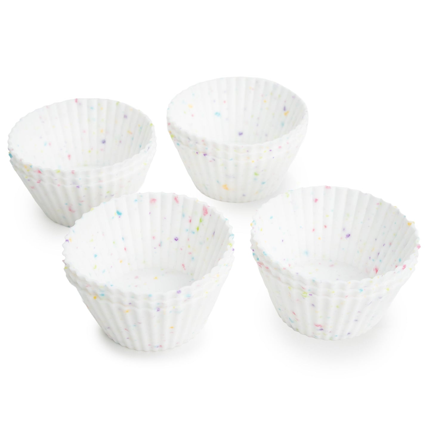 Ergonomic Manual Reusable Non-Stick Silicone Baking Cups (12 Pack) - Standard Size - Confetti - Kitchen Gadget Tool for Quick Food Prep - Default Title