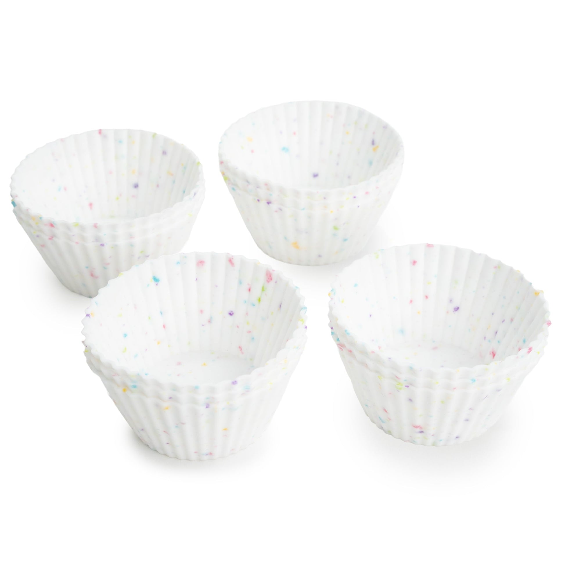Ergonomic Manual Reusable Non-Stick Silicone Baking Cups (12 Pack) - Standard Size - Confetti - Kitchen Gadget Tool for Quick Food Prep - Default Title