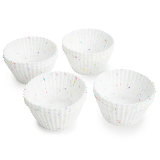 Ergonomic Manual Reusable Non-Stick Silicone Baking Cups (12 Pack) - Standard Size - Confetti - Kitchen Gadget Tool for Quick Food Prep - Default Title