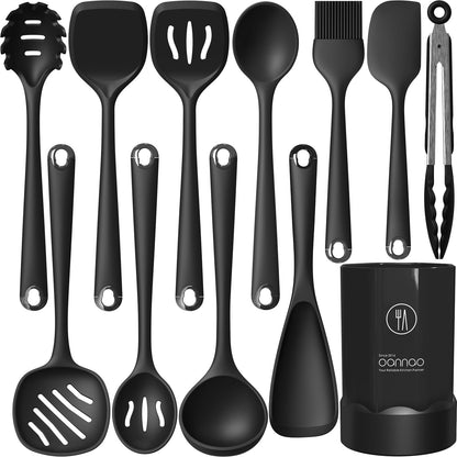 Chef-Quality Silicone Kitchen Utensils Set, 600°F Heat Resistant Silicone Cooking Utensils, Spatula, Spoon, Whisk, Tongs, Kitchen ... - High-Precision Culinary Tool for Baking & Cooking - Default Title