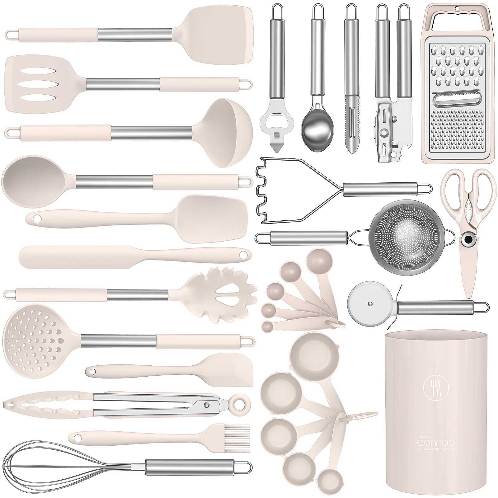 Durable Steel Silicone Cooking Utensils Set - Heat Resistant Silicone Kitchen Utensils for Cooking, Kitchen Utensil Spatula Set,BPA... - High-Precision Culinary Tool for Baking & Cooking - Default Title