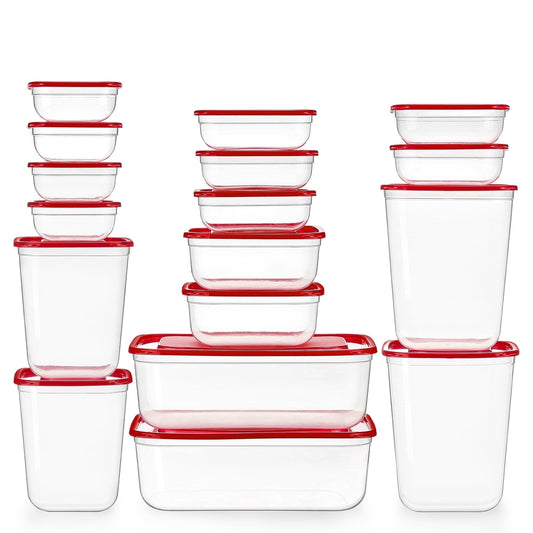Fun Food Fidget 34 Pieces Meal Prep Containers, 7-Size ，Plastic Food Storage Containers with Lids for Lunch,Leftover - Deliciously Soft Cupcake Sensory Glob - Default Title