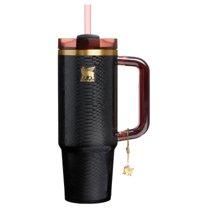 Double-Wall Vacuum The Quencher Luxe H2.0 Flowstate Tumbler D171F - FlowState 3-Position Lid Insulated Travel Mug - Black Snakeskin