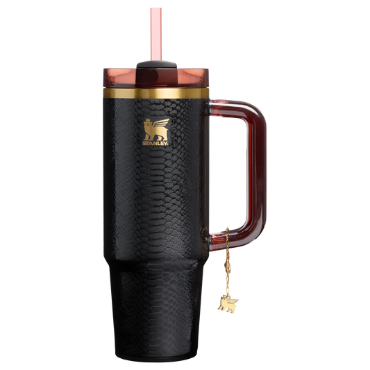 Double-Wall Vacuum The Quencher Luxe H2.0 Flowstate Tumbler D171F - FlowState 3-Position Lid Insulated Travel Mug - Black Snakeskin