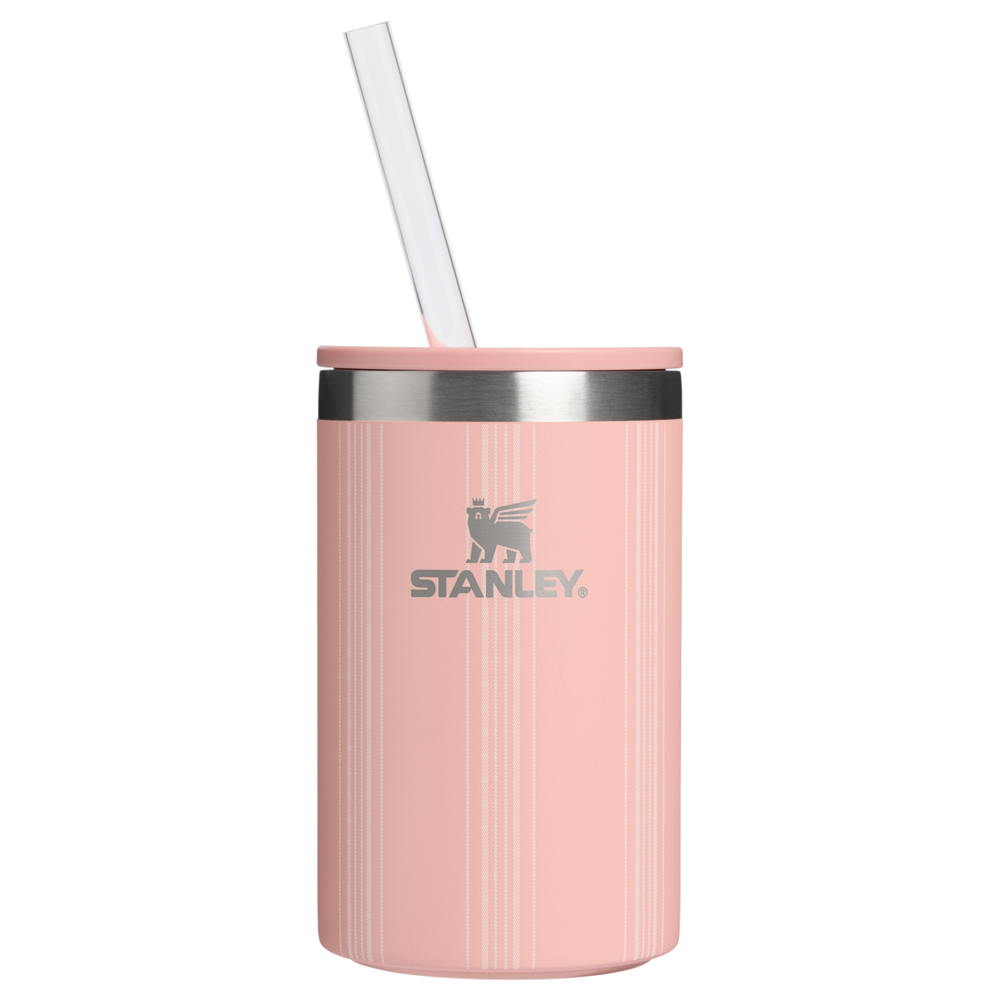 Ice-Retention The Everyday Can Cooler Cup D353P - Compact All-Weather Soft-Sided Cooler Backpack - Peach Rose Picnic Stripe