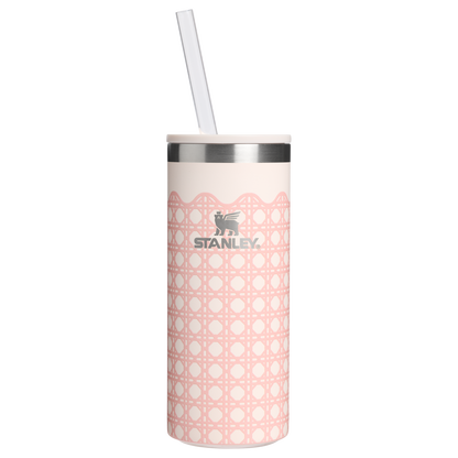 Portable Mini The Everyday Slim Can Cooler Cup D350R - Leak-Proof Insulated Mini Cooler Bag for Lunch - Rose Quartz Rattan