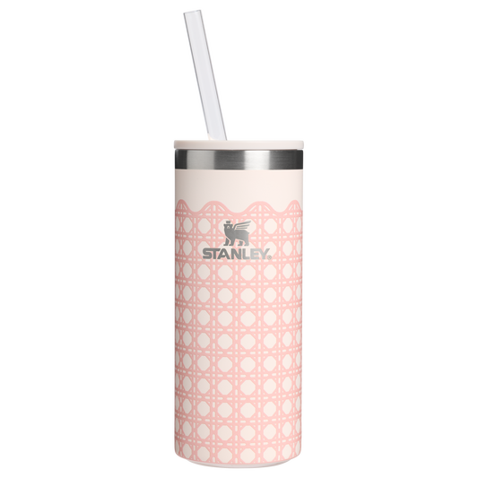 Portable Mini The Everyday Slim Can Cooler Cup D350R - Leak-Proof Insulated Mini Cooler Bag for Lunch - Rose Quartz Rattan