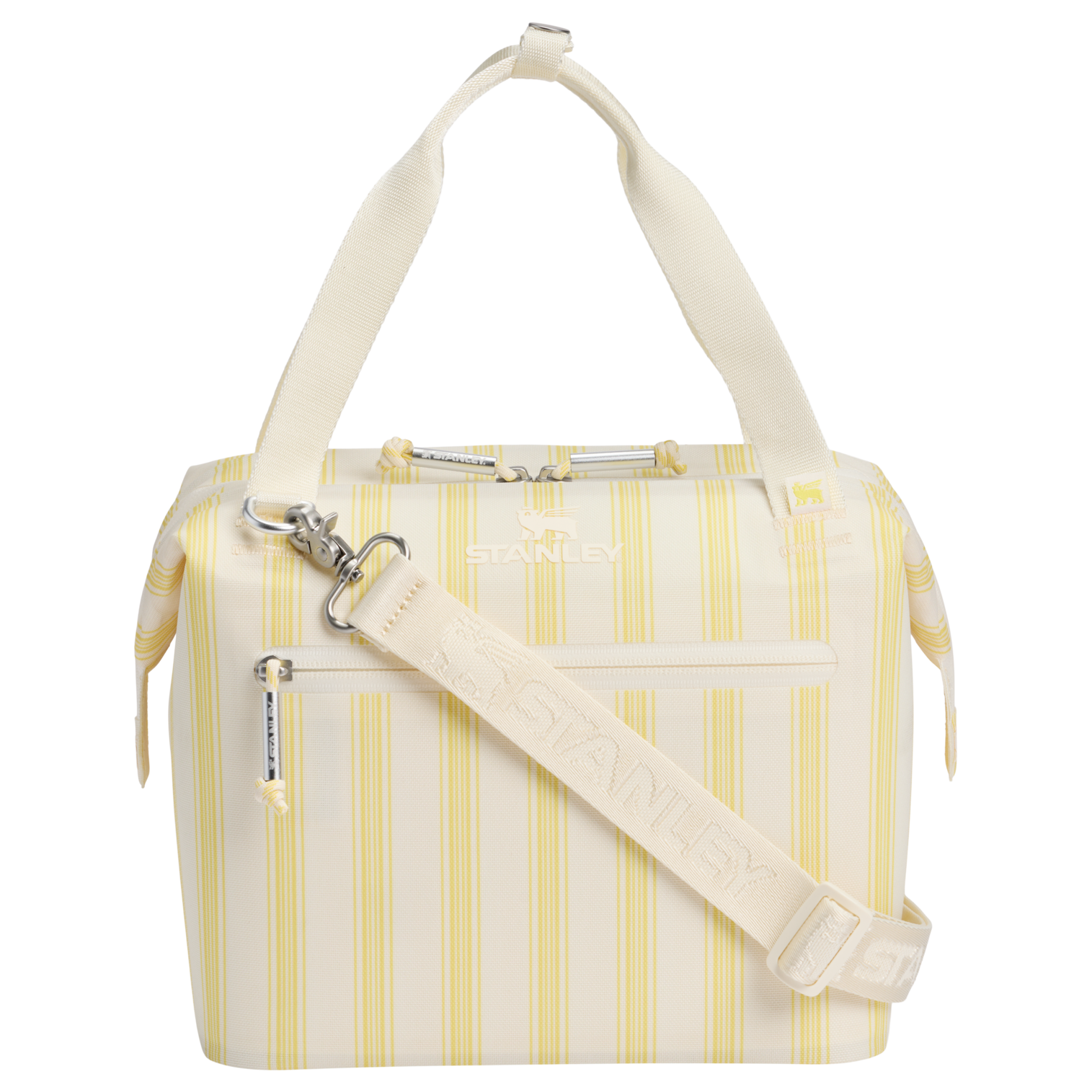 Portable Mini The All Day Julienne Mini Cooler D349V - Heavy-Duty Ice-Retention Food & Beverage Carrier - Cream Picnic Stripe