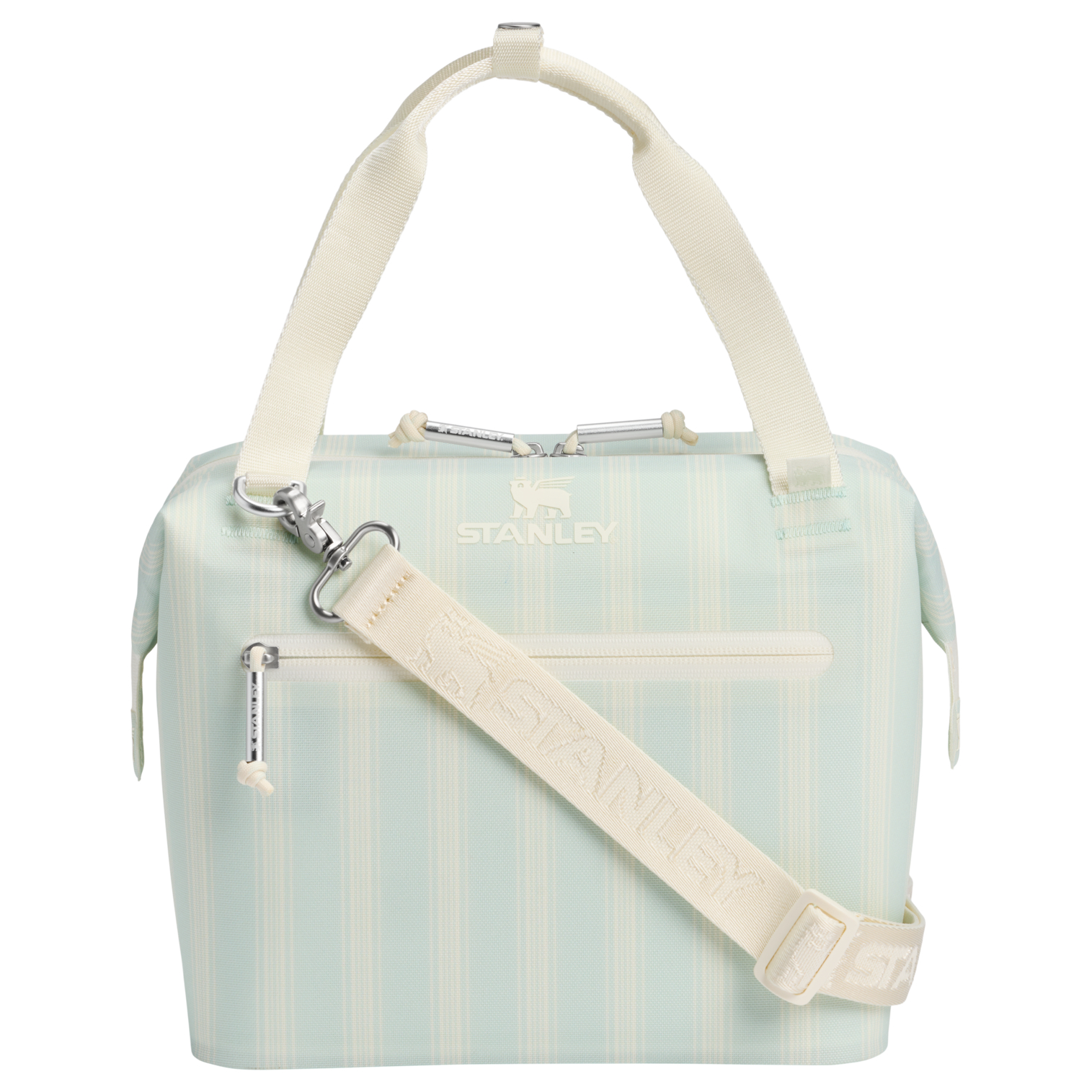 Portable Mini The All Day Julienne Mini Cooler D349V - Heavy-Duty Ice-Retention Food & Beverage Carrier - Mist Picnic Stripe