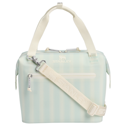 Portable Mini The All Day Julienne Mini Cooler D349V - Heavy-Duty Ice-Retention Food & Beverage Carrier - Mist Picnic Stripe