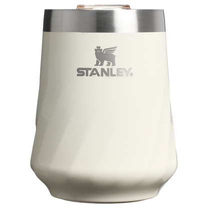 Premium Matte The Textured Reserve Wine Tumbler D141Z - Reserve Collection Stainless Steel Whiskey Cup - Cream Gloss