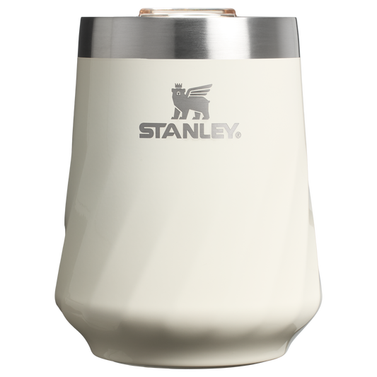 Premium Matte The Textured Reserve Wine Tumbler D141Z - Reserve Collection Stainless Steel Whiskey Cup - Cream Gloss