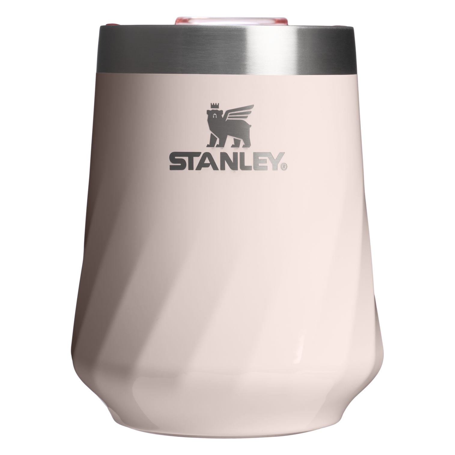 Premium Matte The Textured Reserve Wine Tumbler D141Z - Reserve Collection Stainless Steel Whiskey Cup - Rose Quartz Gloss