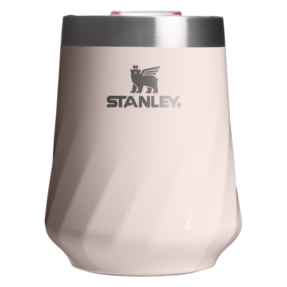Premium Matte The Textured Reserve Wine Tumbler D141Z - Reserve Collection Stainless Steel Whiskey Cup - Rose Quartz Gloss