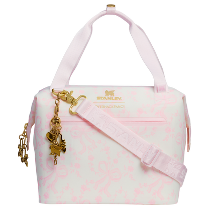 Ice-Retention Stanley 1913 x LoveShackFancy Holiday All Day Julienne Mini Cooler D194V - Julienne Series Portable Picnic Chiller Tote - Coquette Bow Winter Ice