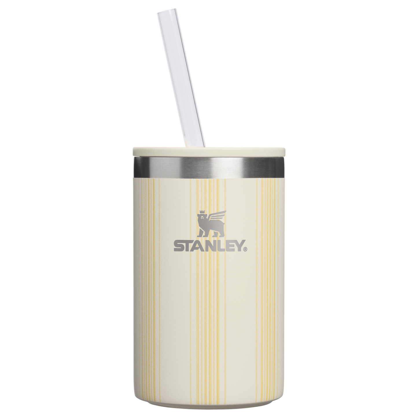 Ice-Retention The Everyday Can Cooler Cup D353P - Compact All-Weather Soft-Sided Cooler Backpack - Cream Picnic Stripe
