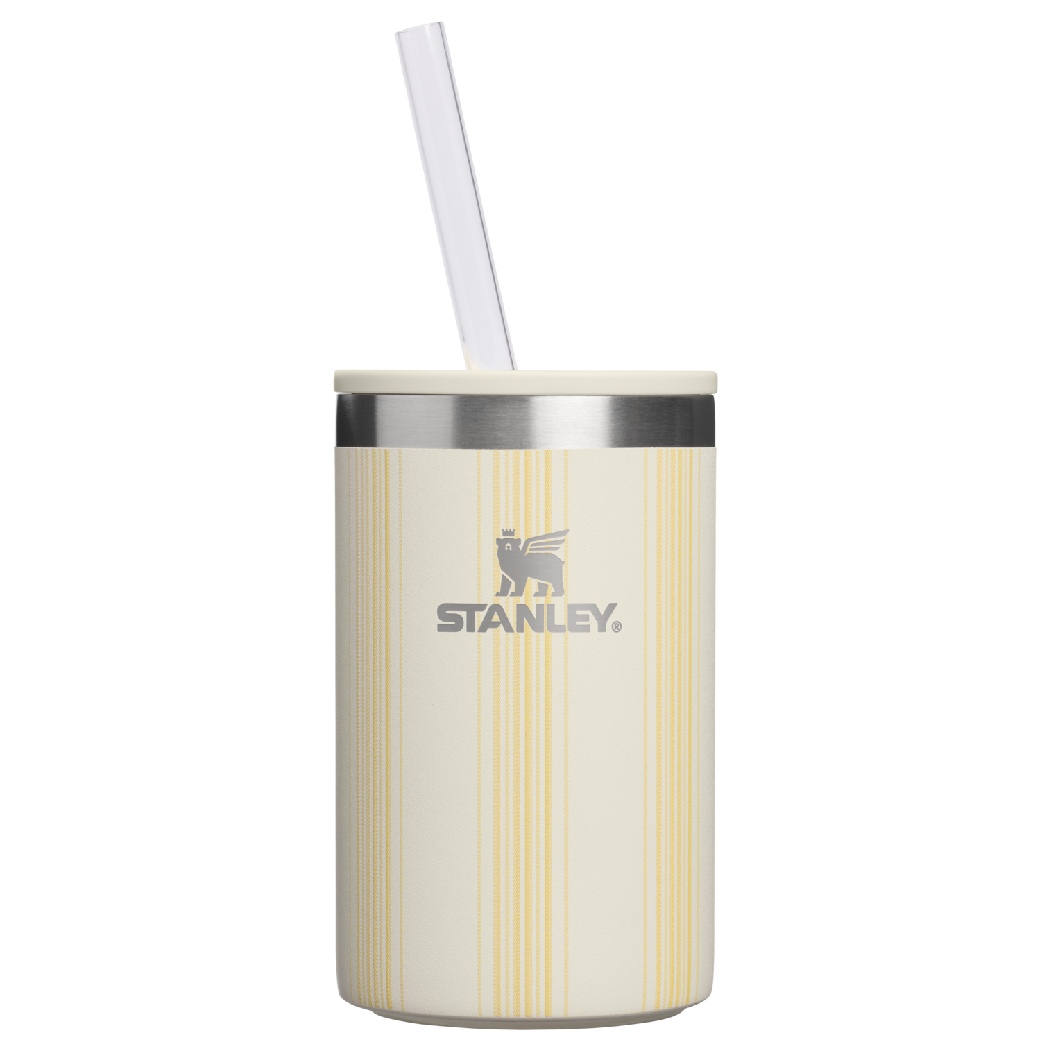 Ice-Retention The Everyday Can Cooler Cup D353P - Compact All-Weather Soft-Sided Cooler Backpack - Cream Picnic Stripe