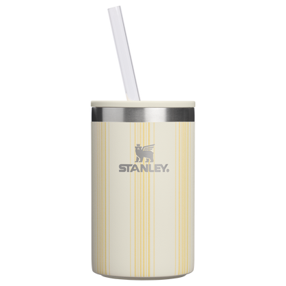 Ice-Retention The Everyday Can Cooler Cup D353P - Compact All-Weather Soft-Sided Cooler Backpack - Cream Picnic Stripe