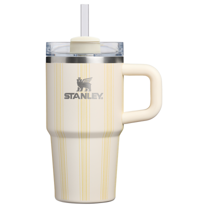 Insulated Travel The Quencher H2.0 Flowstate Tumbler D344H - FlowState 3-Position Lid Insulated Travel Mug - Cream Picnic Stripe