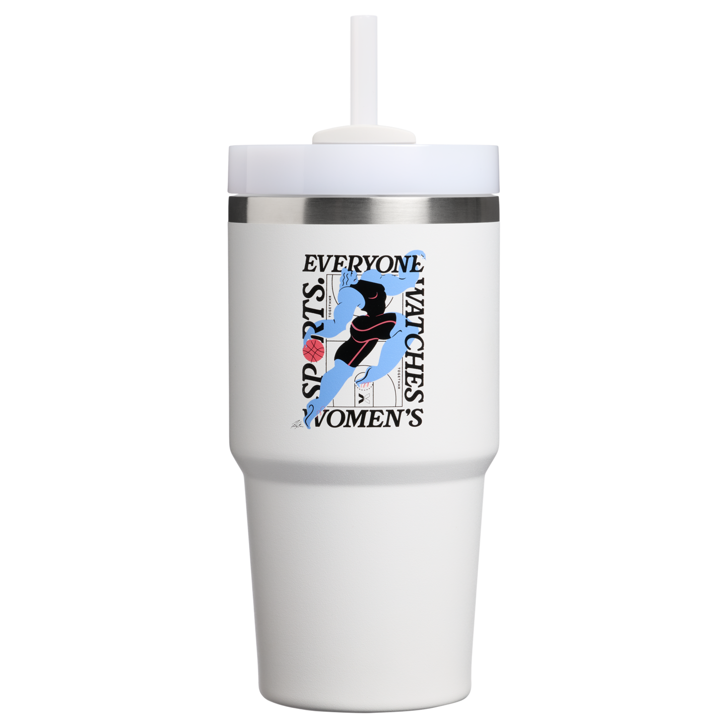 Car-Cup Friendly The Quencher H2.0 Flowstate Tumbler D341T - 40oz Large Capacity Car-Cup Friendly Quencher - Tournament White