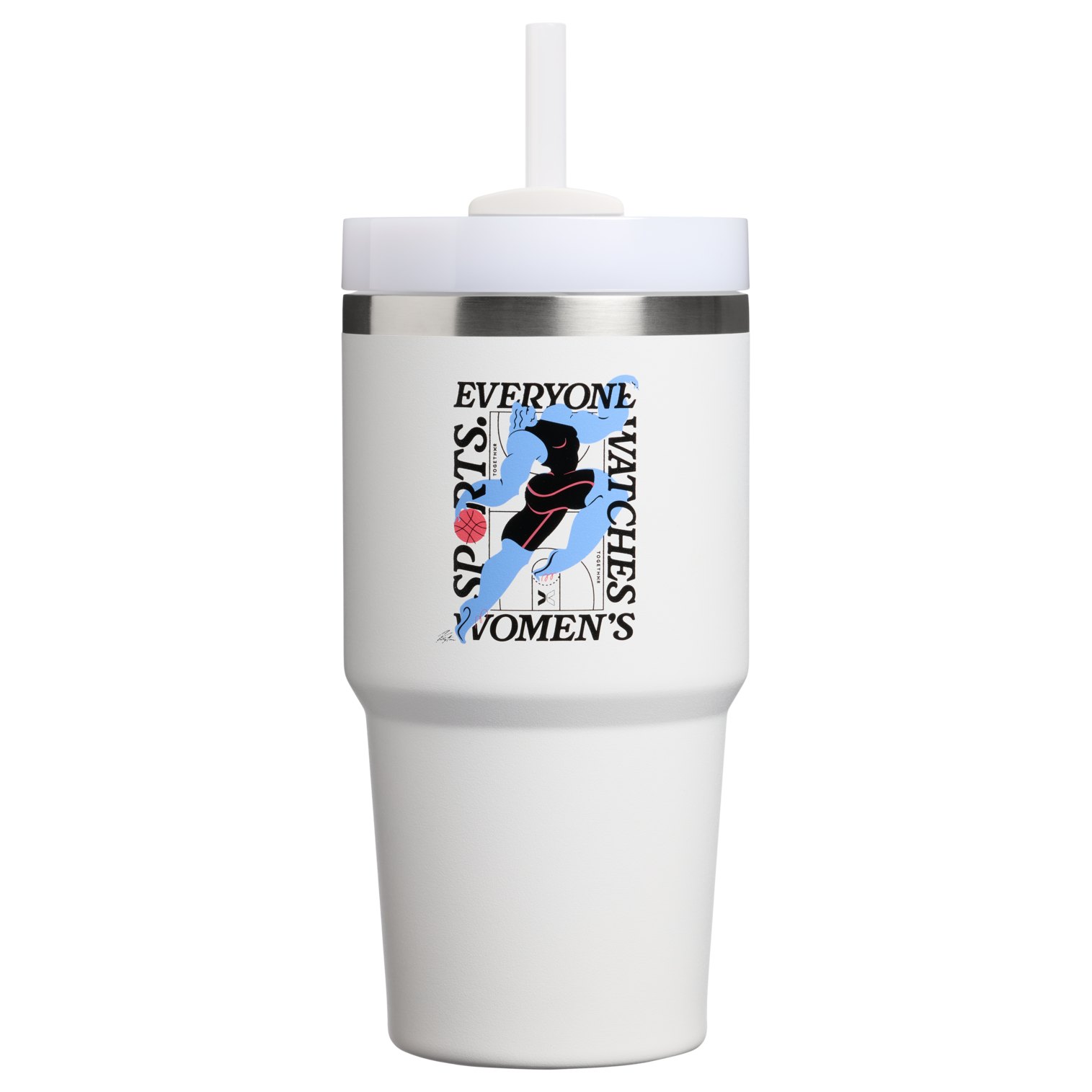 Car-Cup Friendly The Quencher H2.0 Flowstate Tumbler D341T - 40oz Large Capacity Car-Cup Friendly Quencher - Tournament White