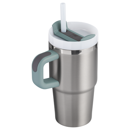 Insulated Travel The Quencher H2.O Flowstate Tumbler with Handle | Stanley Create D309N - Double-Wall Vacuum Insulated Travel Tumbler with Straw Detail