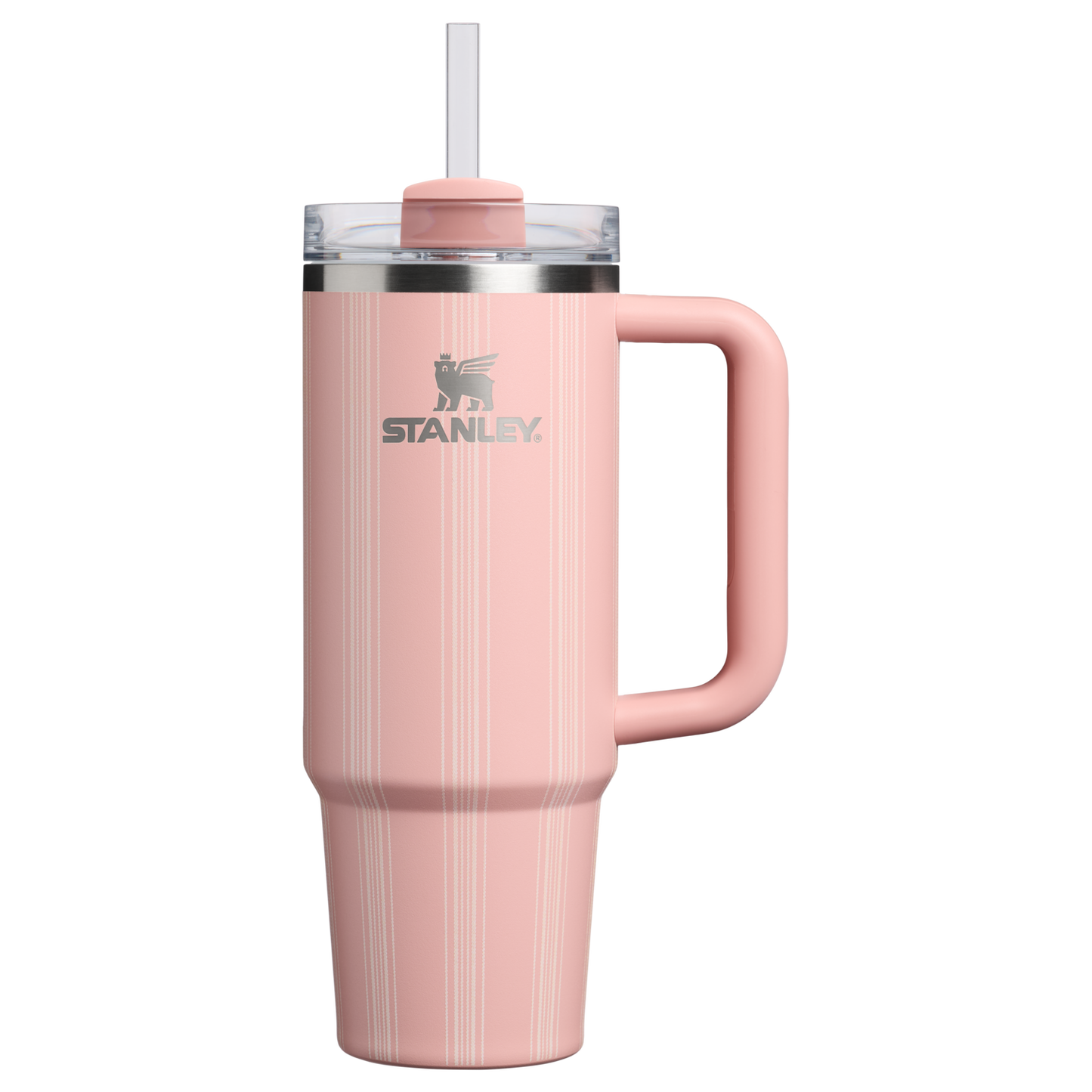 Insulated Travel The Quencher H2.0 Flowstate Tumbler D343V - Double-Wall Vacuum Insulated Travel Tumbler with Straw - Peach Rose Picnic Stripe