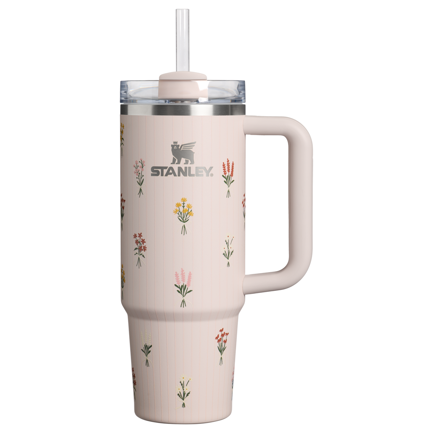 Insulated Travel The Quencher H2.0 Flowstate Tumbler D363L - Double-Wall Vacuum Insulated Travel Tumbler with Straw - Rose Quartz Bouquets