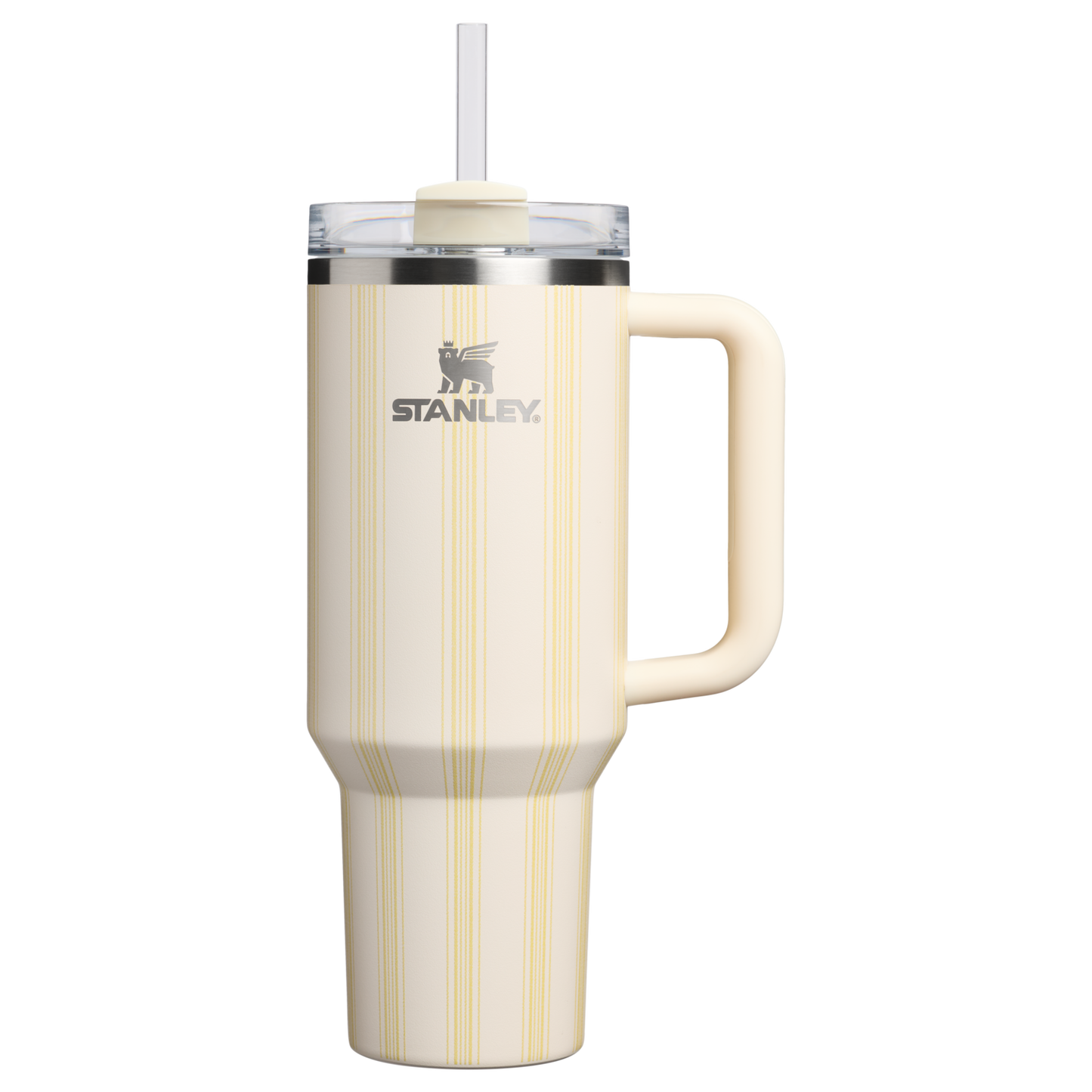 Insulated Travel The Quencher H2.0 Flowstate Tumbler D342C - Double-Wall Vacuum Insulated Travel Tumbler with Straw - Cream Picnic Stripe