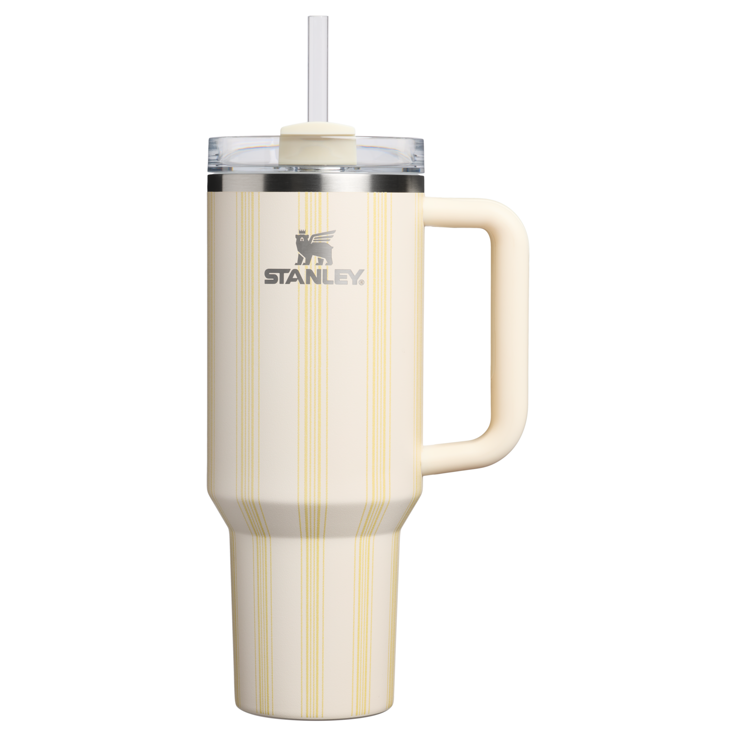 Insulated Travel The Quencher H2.0 Flowstate Tumbler D342C - Double-Wall Vacuum Insulated Travel Tumbler with Straw - Cream Picnic Stripe