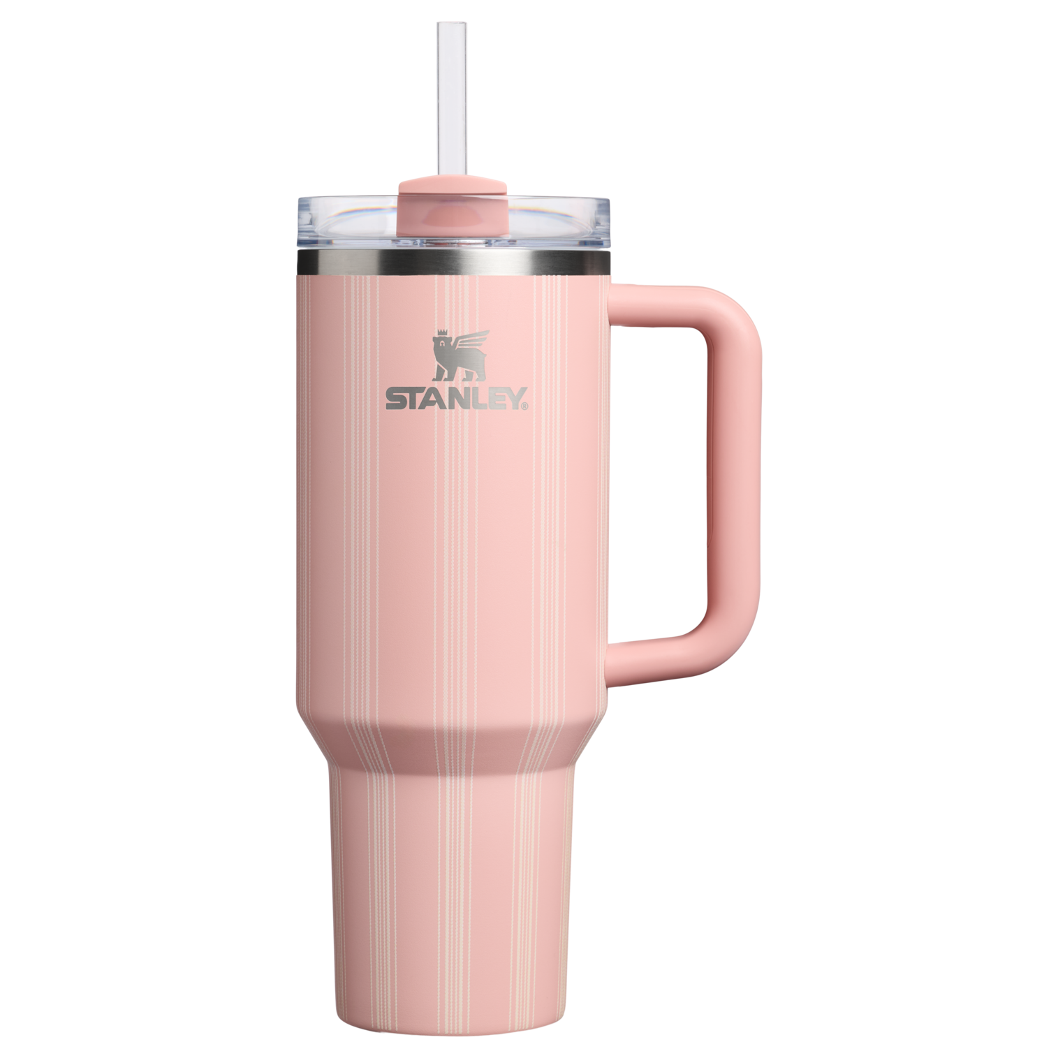 Insulated Travel The Quencher H2.0 Flowstate Tumbler D342C - Double-Wall Vacuum Insulated Travel Tumbler with Straw - Peach Rose Picnic Stripe