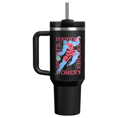 Insulated Travel The Quencher H2.0 Flowstate Tumbler D340Y - 40oz Large Capacity Car-Cup Friendly Quencher - Tournament Black