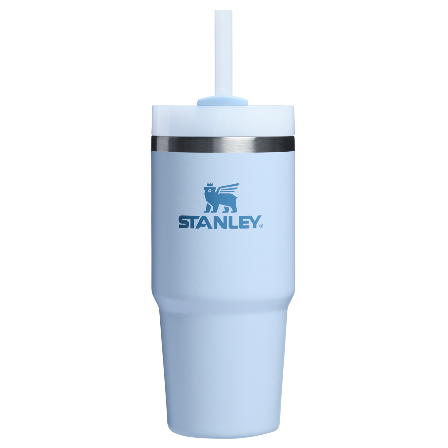 Insulated Travel The Quencher H2.0 Flowstate Tumbler  | Stanley Create D329E - Double-Wall Vacuum Insulated Travel Tumbler with Straw - Glacier