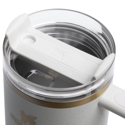 Splash-Resistant FlowState The Quencher H2.0 Flowstate Tumbler  | Stanley Create D332L - FlowState 3-Position Lid Insulated Travel Mug Detail