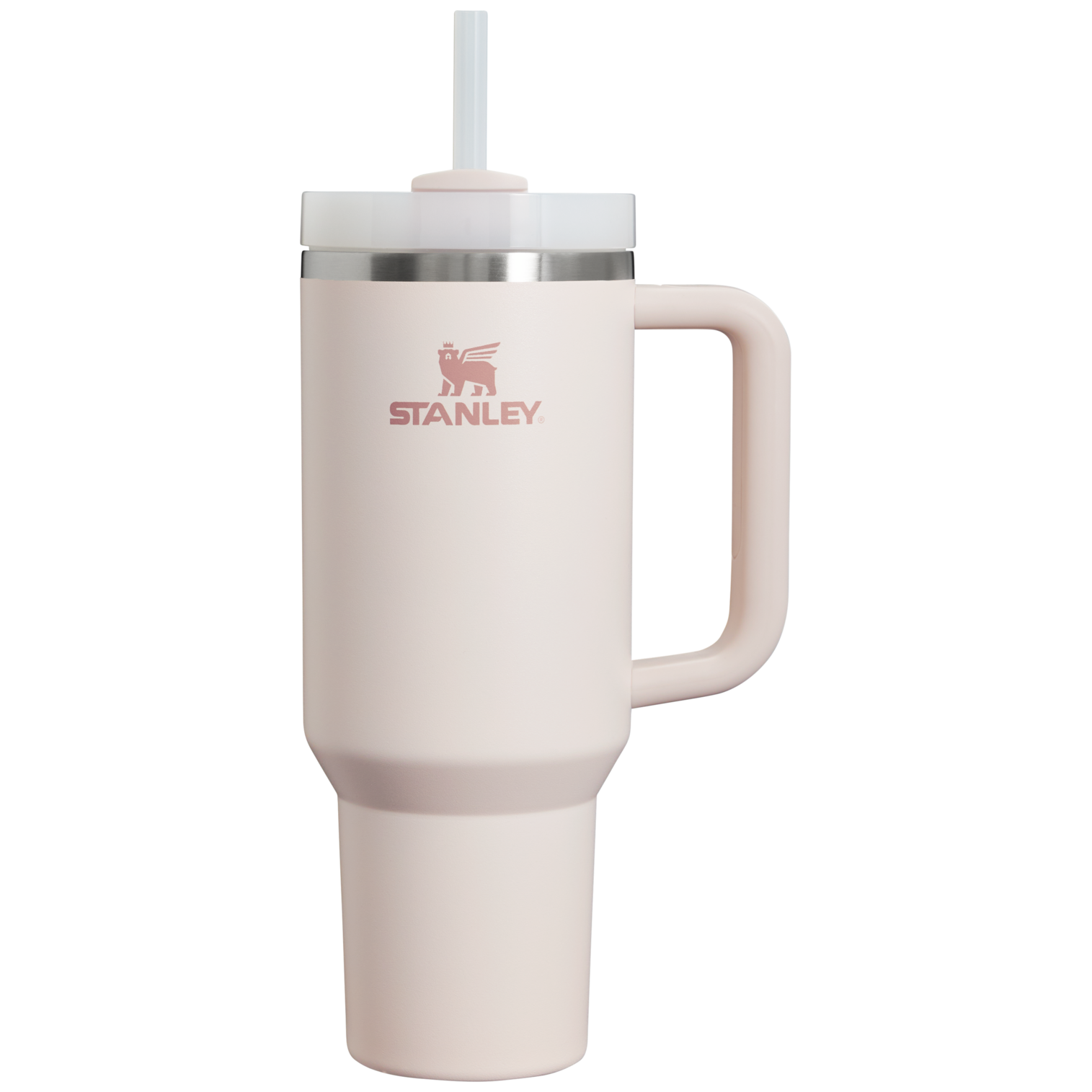 Splash-Resistant FlowState The Quencher H2.0 Flowstate Tumbler  | Stanley Create D332L - FlowState 3-Position Lid Insulated Travel Mug - Rose Quartz 2.0