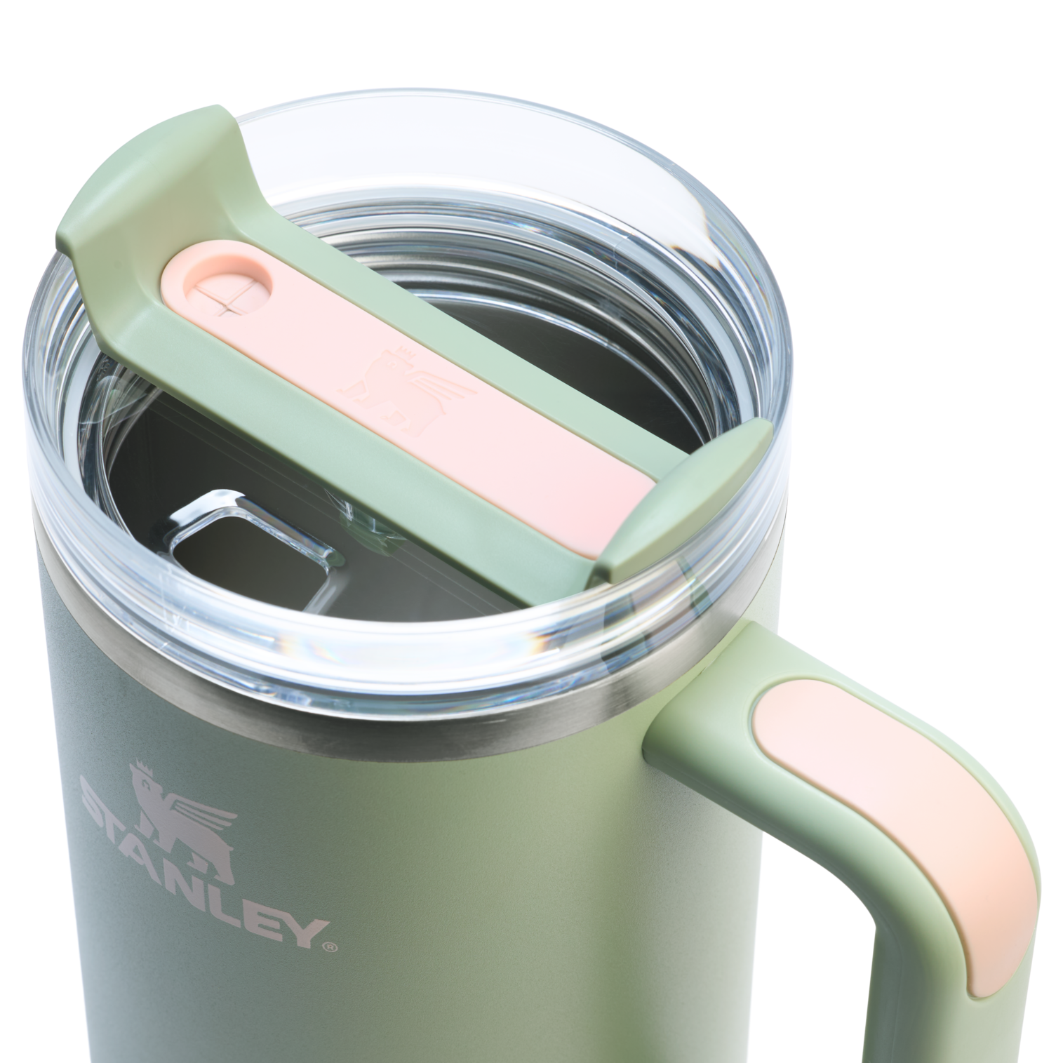 Splash-Resistant FlowState The Quencher H2.0 Flowstate Tumbler  | Stanley Create D332L - FlowState 3-Position Lid Insulated Travel Mug Detail