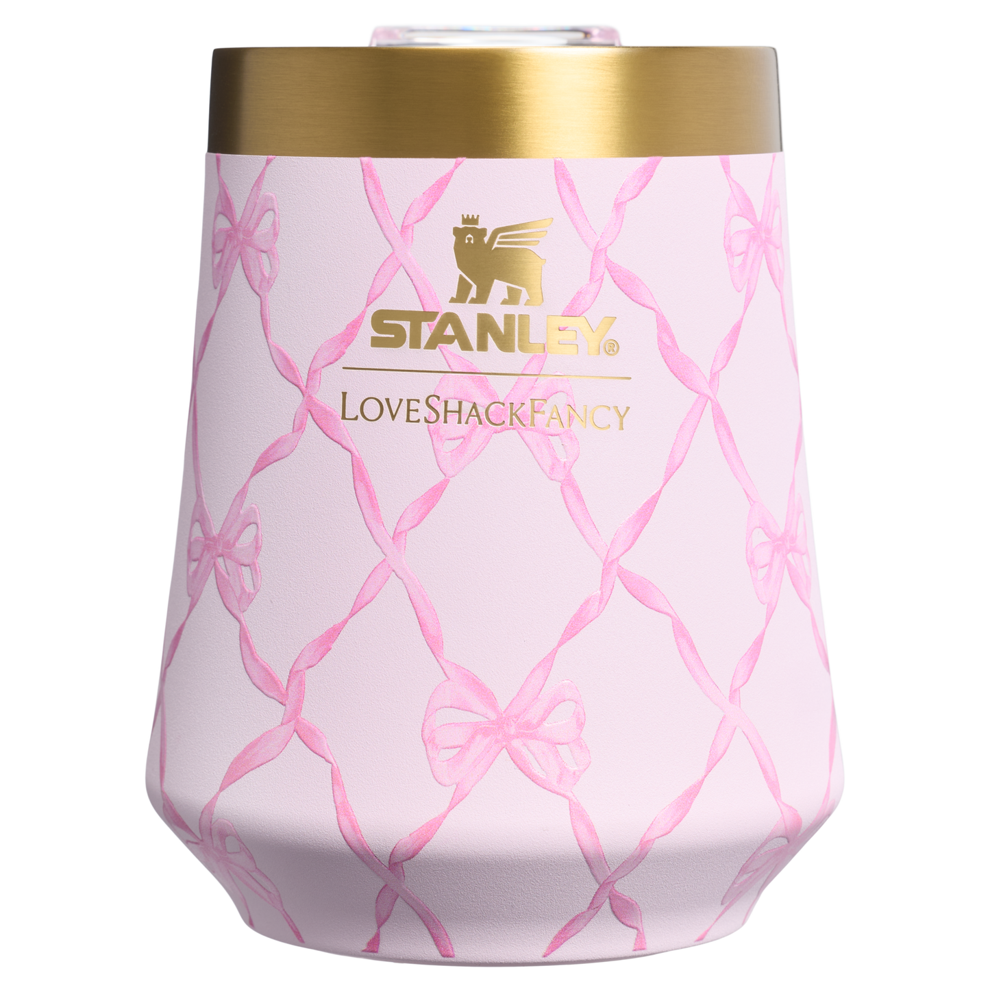 Premium Matte Stanley 1913 x LoveShackFancy Holiday Reserve Wine Tumbler D204X - Shatterproof Flavor-Preserving Cocktail Tumbler with Lid Detail